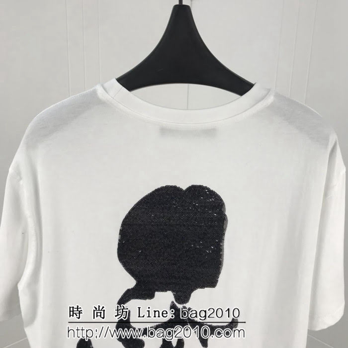 MMJ Masterind JAAN MMJ 暗黑 骷髏頭 19早春新款 奧地利亮片珠繡 白色T恤 男女同款 ydi1984